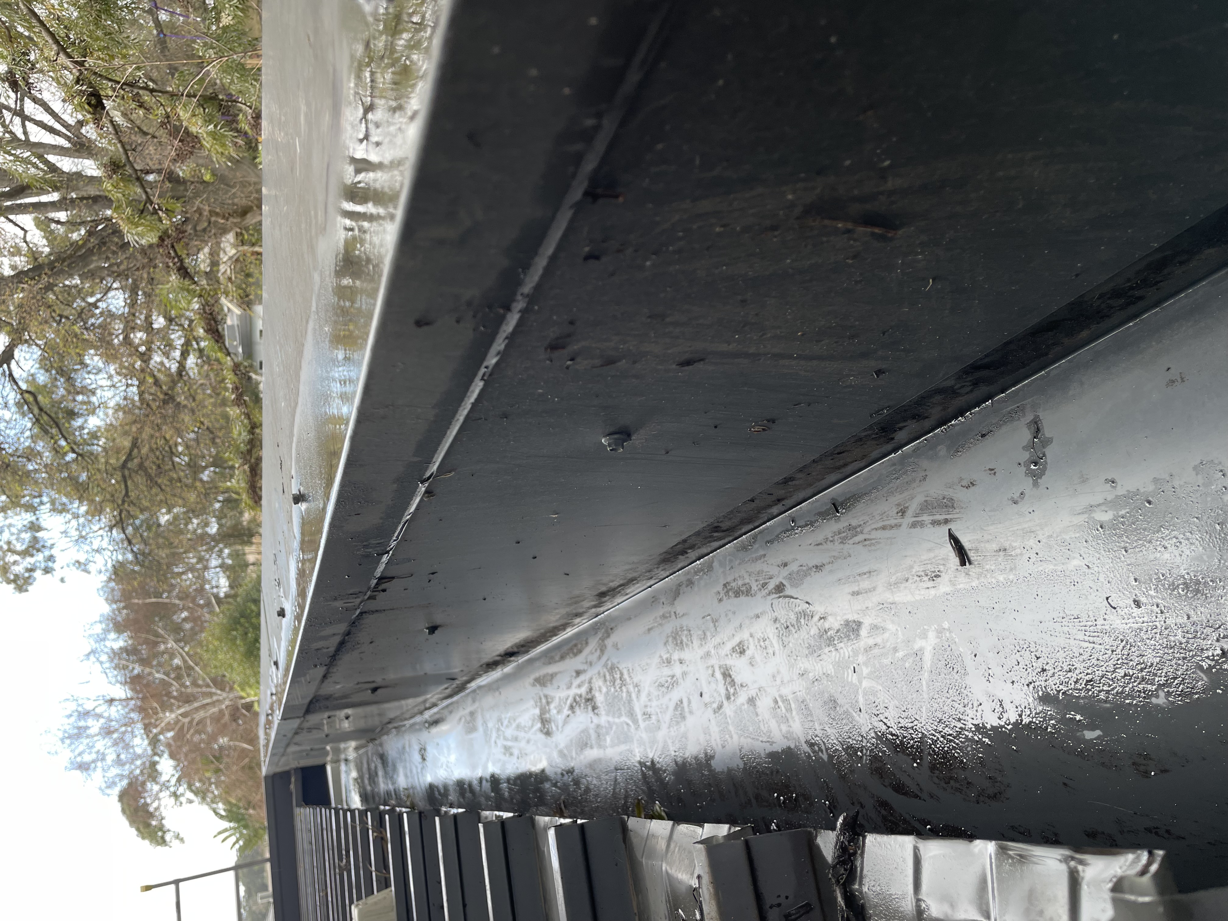 Clean gutters after service